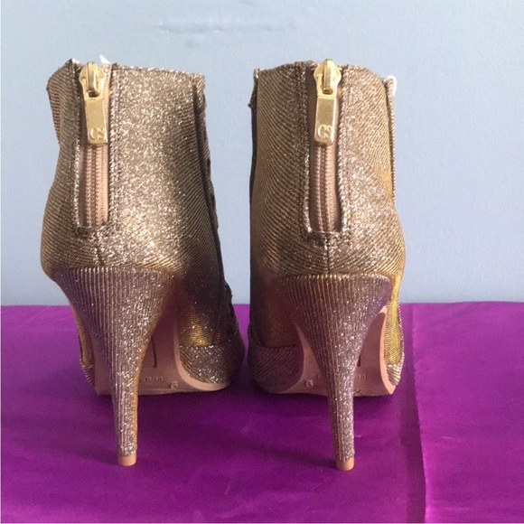 CHRISTIAN SIRIANO OPEN TOE METALLIC HIGH HEELS SHIMMERY SANDALS IN SIZE 8.5 - Picture 5 of 8